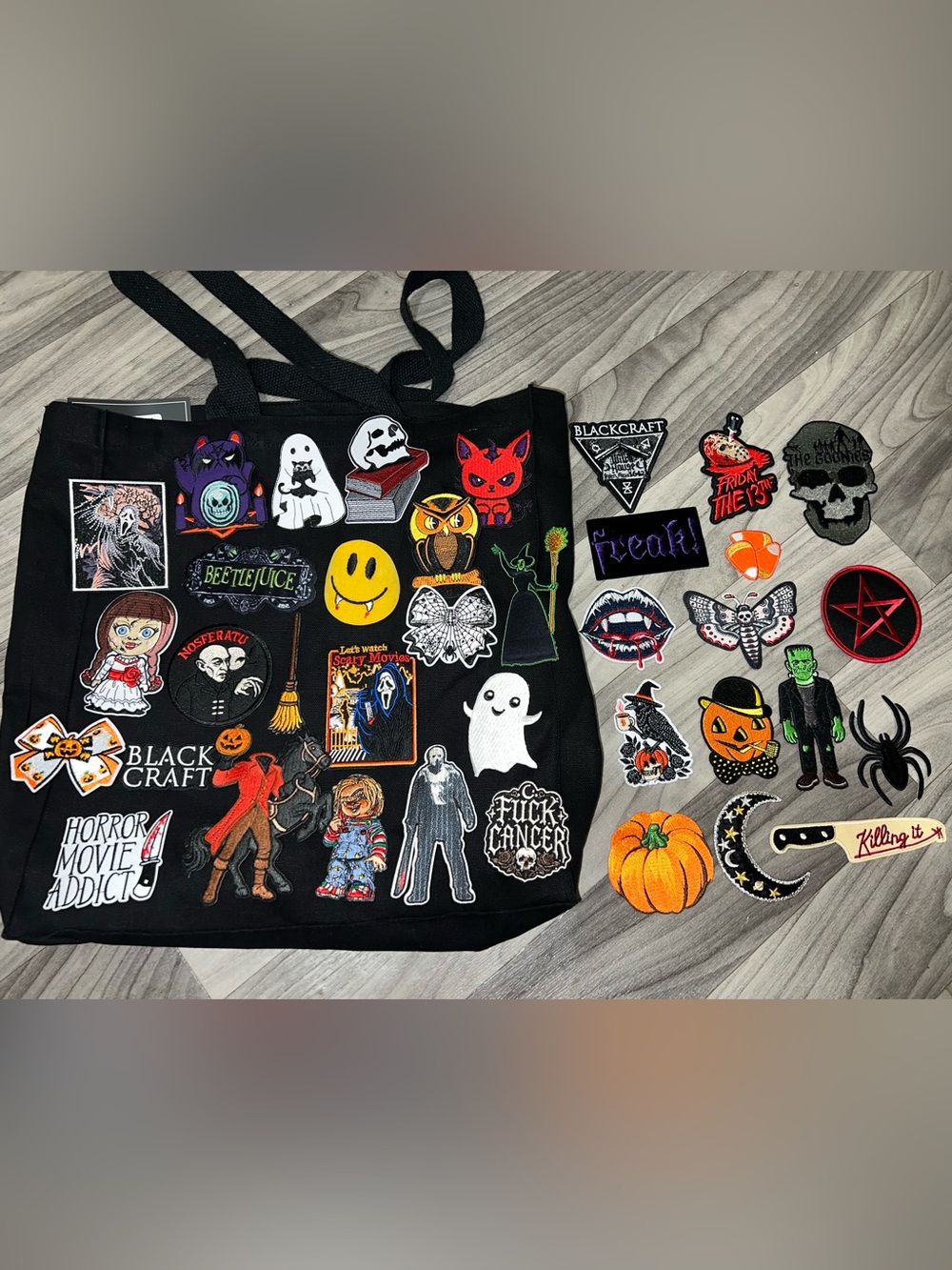 Huge Lot of Horror Halloween Iron-On Patches Gothic Punk Witchy